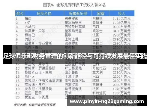 足球俱乐部财务管理的创新路径与可持续发展最佳实践